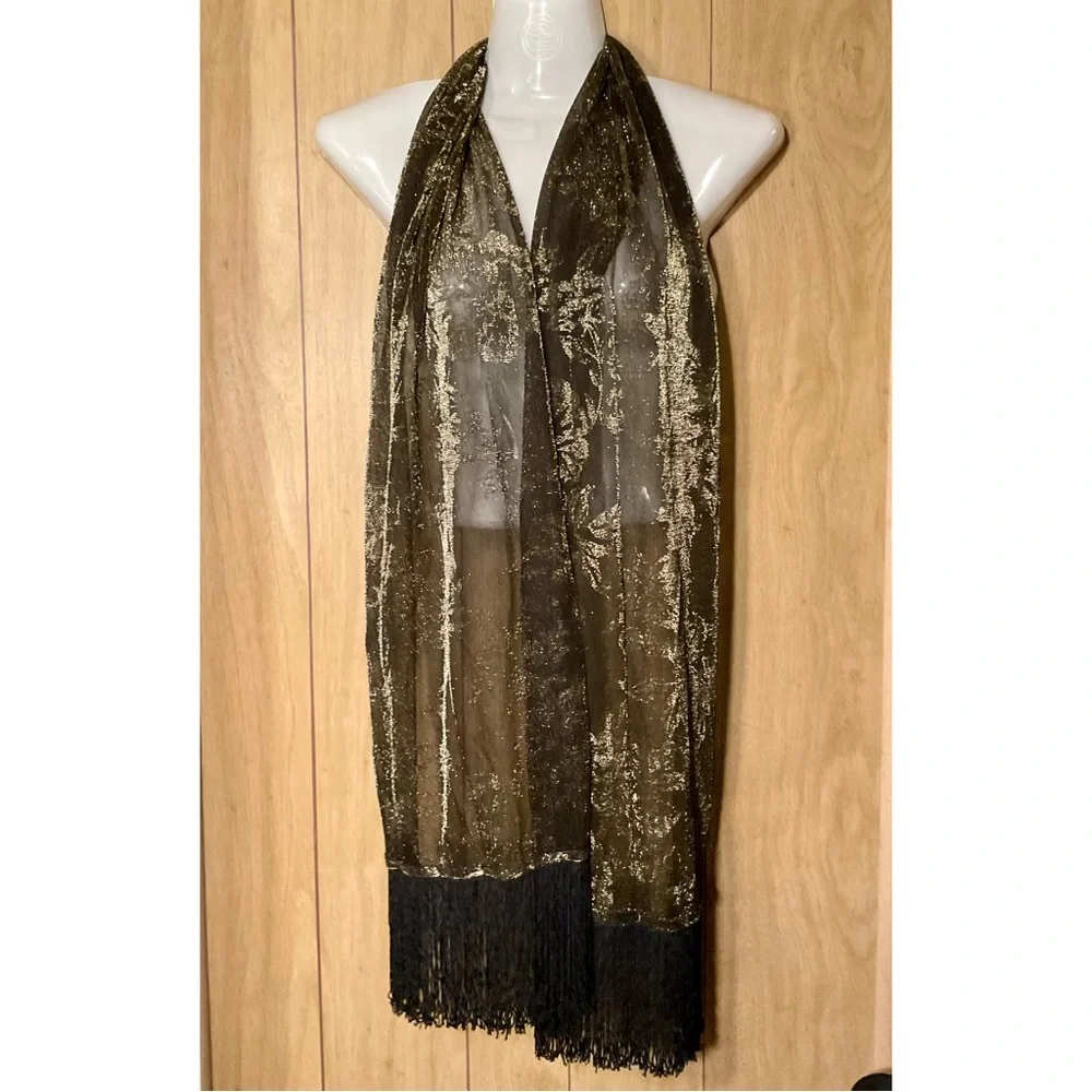 Black Metallic Scarf - Picture 1 of 2